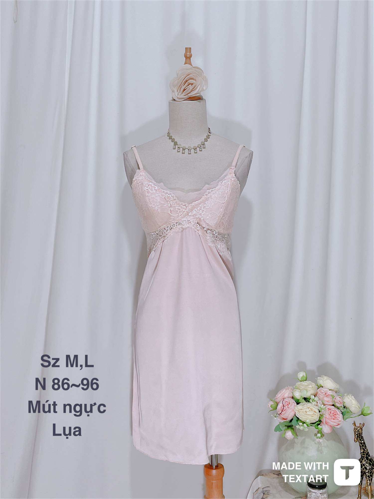 Váy ngủ lụa ren ngọt ngào xinh xắn