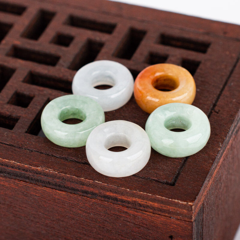 Hạt ngọc phỉ thúy hạt ngọc rời hạt ngọc bích hạt ngọc bích vòng tay đá ngọc bích hạt ngọc bích tự nhiên vòng tay phụ kiện dây bện nguyên liệu tự làm