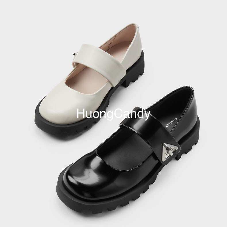Giày búp bê bệt CK mũi vuông tròn đế răng cưa