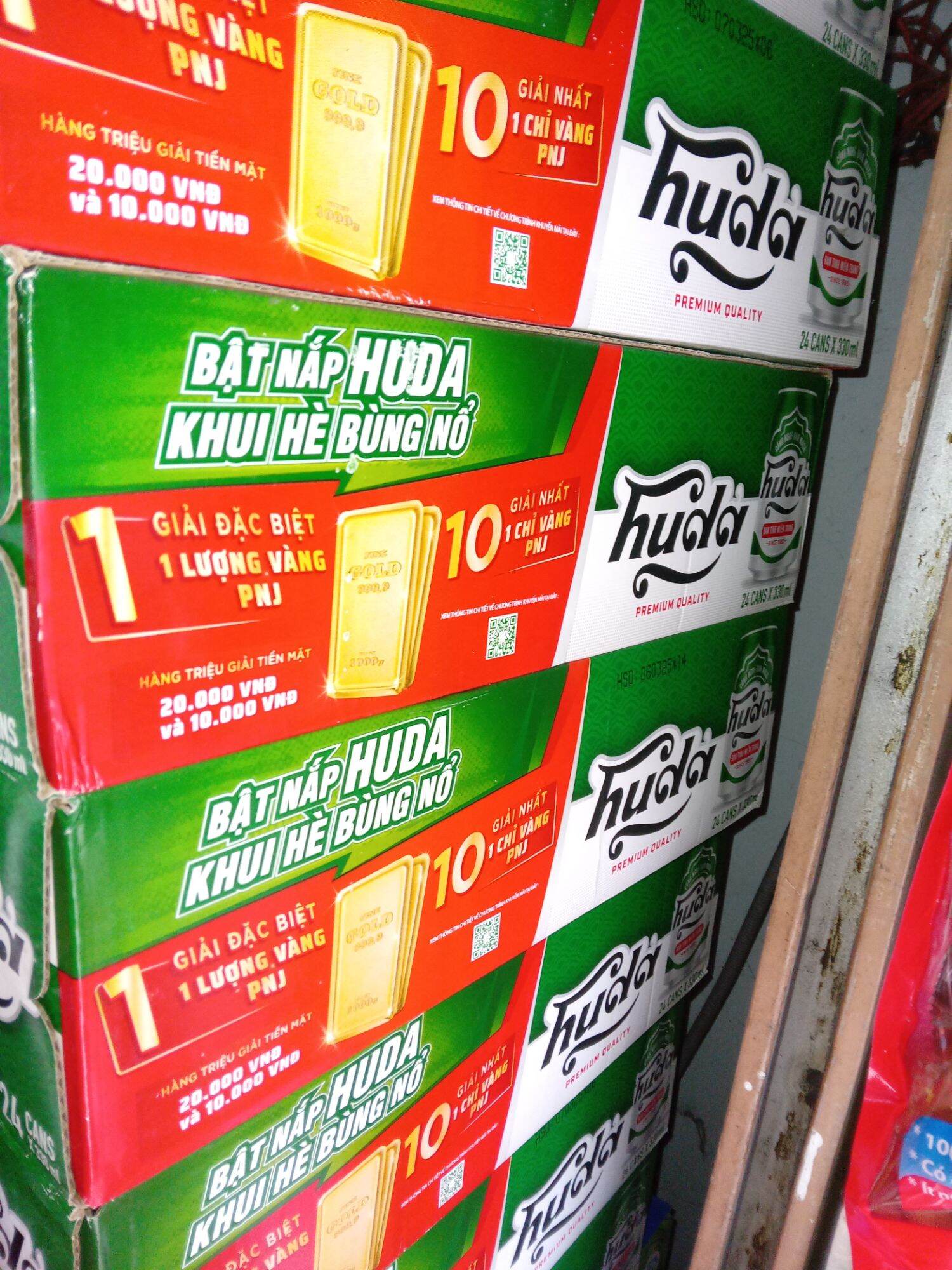 Thùng 24 lon bia Huda  Huế