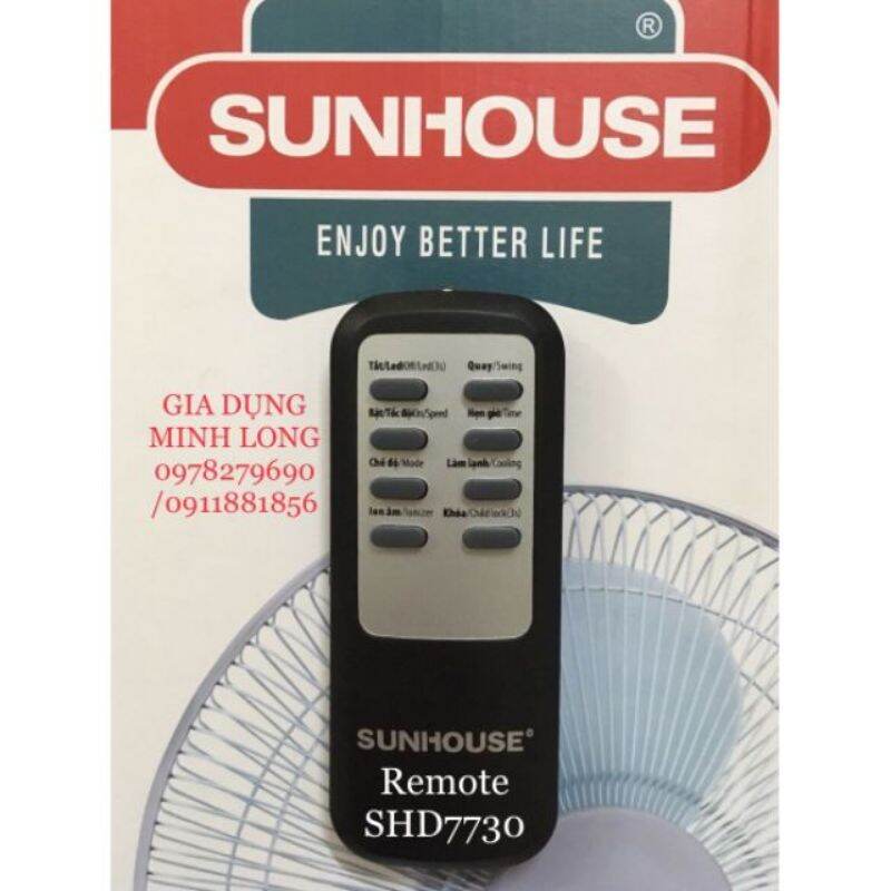 Điều khiển quạt điều hoà hơi nước sunhouse shd7730 shd7731