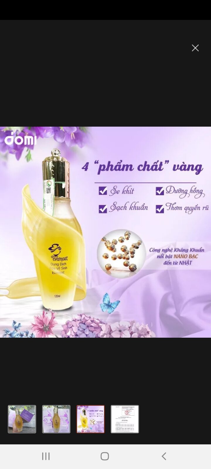Dung Dich Vệ Sinh Phụ Nữ EVAMOST 120ml