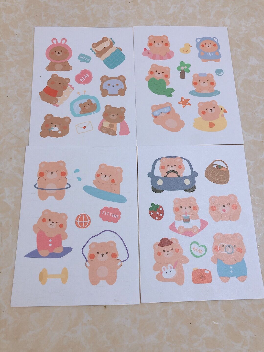 SET 4 MIẾNG HÌNH DÁN/ STICKER CUTE DỄ THƯƠNG dùng trang trí sổ vở...
