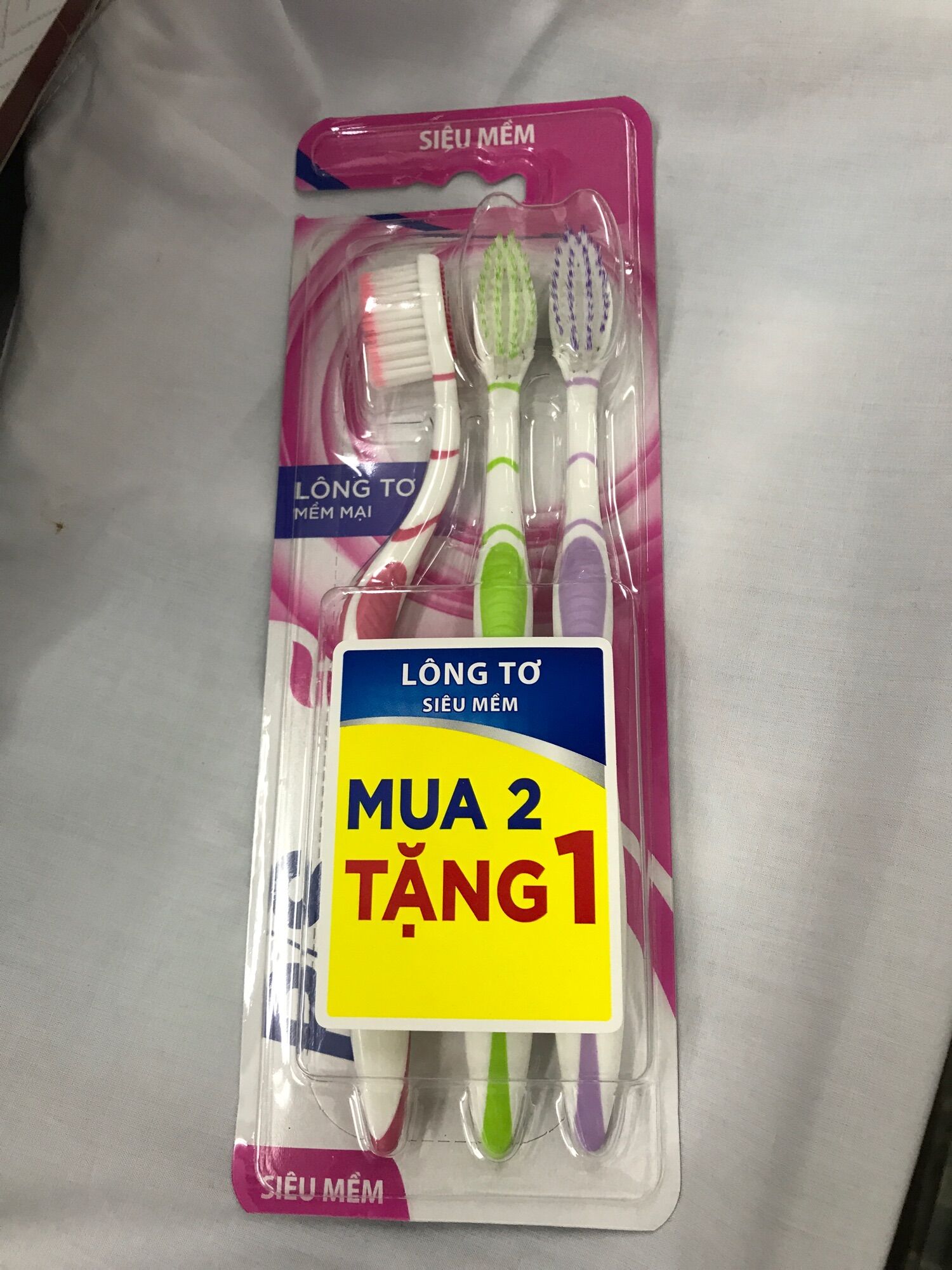 Set 3 bàn chải đánh răng PS lông tơ siêu mềm