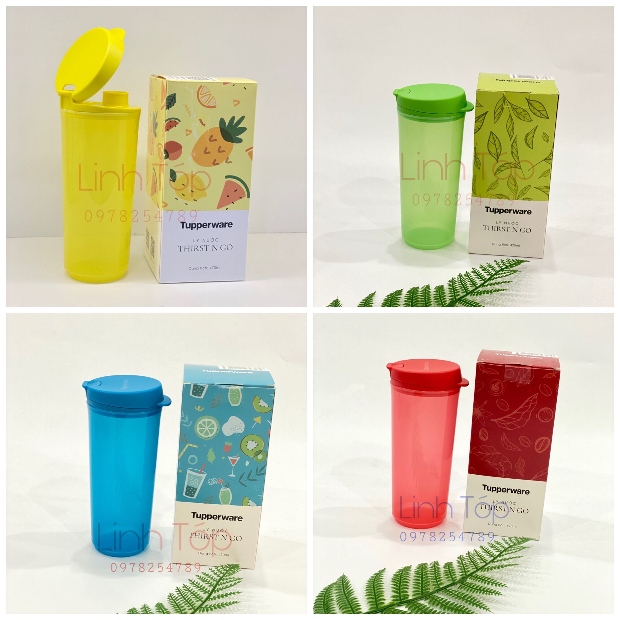 LY NƯỚC THIRST N GO 470ML - TUPPERWARE - Bh trọn đời