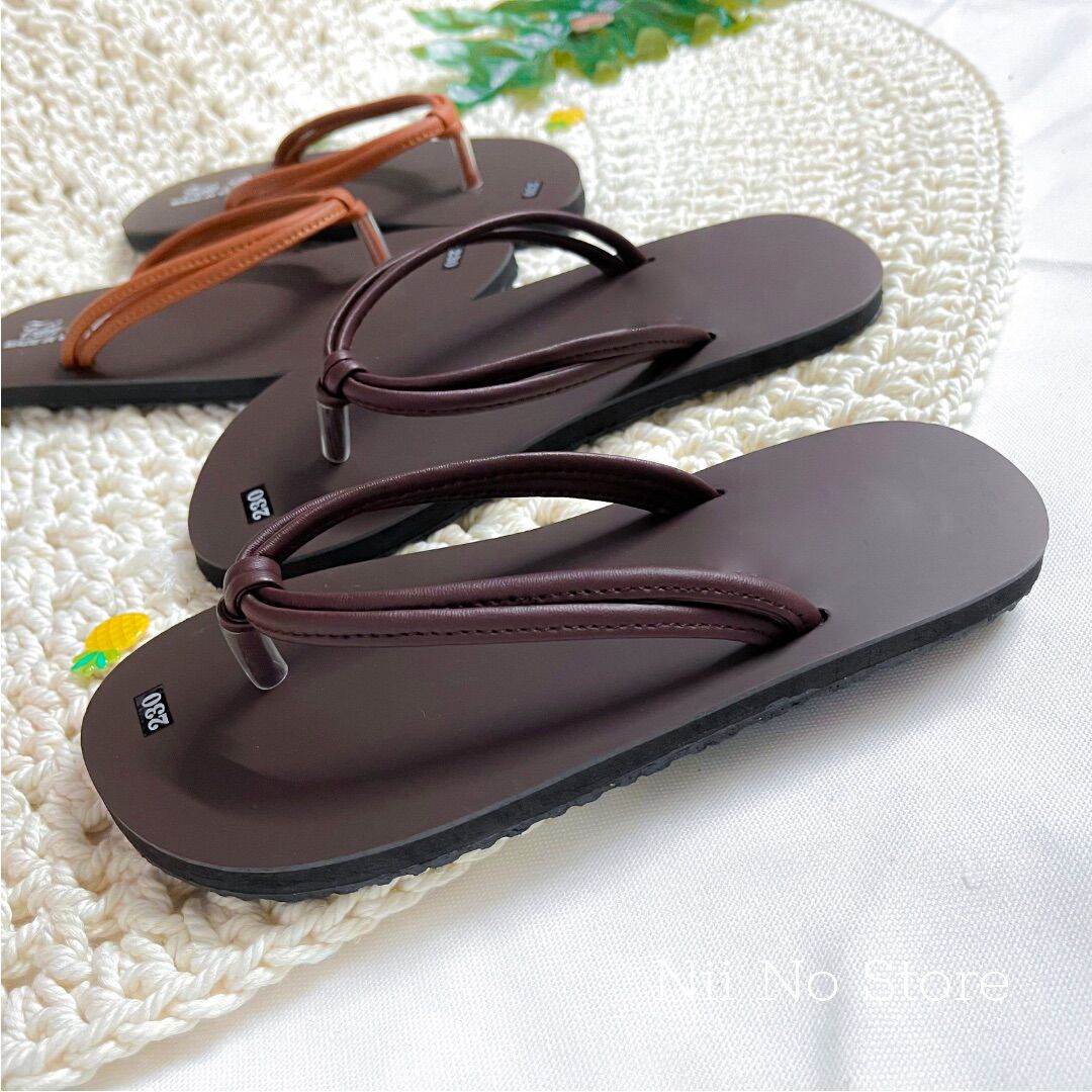 [ND04] Dép kẹp trơn quai da, dép xỏ ngón nữ