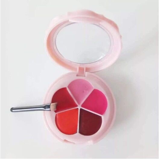 Khay Bông 5 Ô Đựng Son Handmade Hoặc Phấn Mắt Kèm Cọ