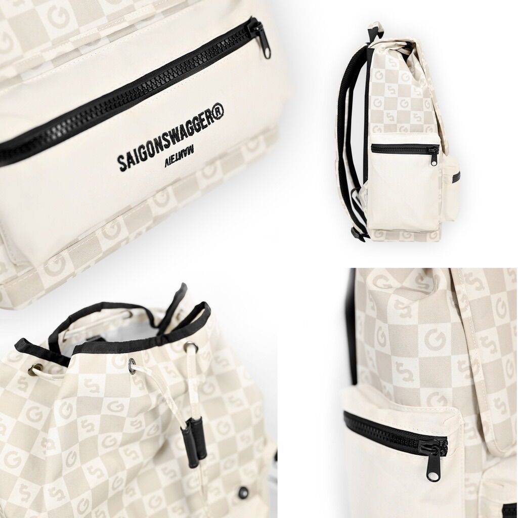 Balo SAIGON SWAGGER Versatile Checked Backpack Ngăn Chống Sốc Lap