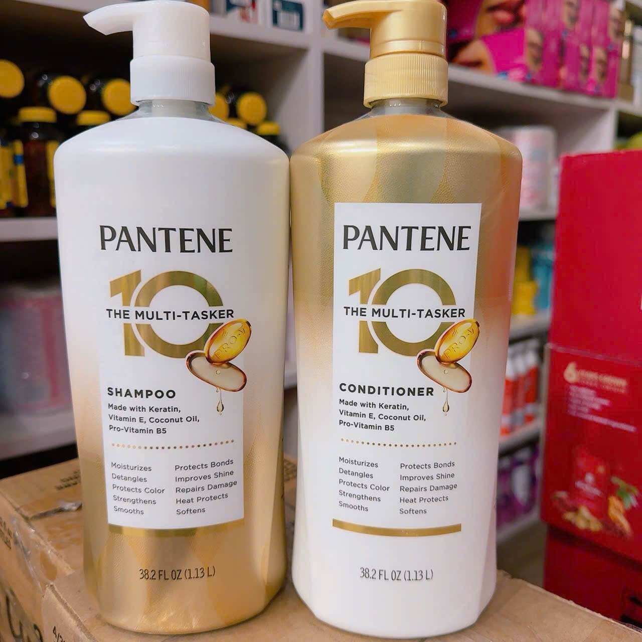 Nguyên cặp gội xả pantene prov the multi-tasker mẫu mới 10 in 1 1,13lít của mỹ - mẫu mới