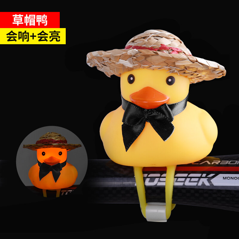 Xe đạp vịt phá phong, chuông vịt, xe máy tiktok, vịt nhỏ, đội mũ bảo hiểm, mũ bảo hiểm, đèn loe đạp xe, vịt vàng