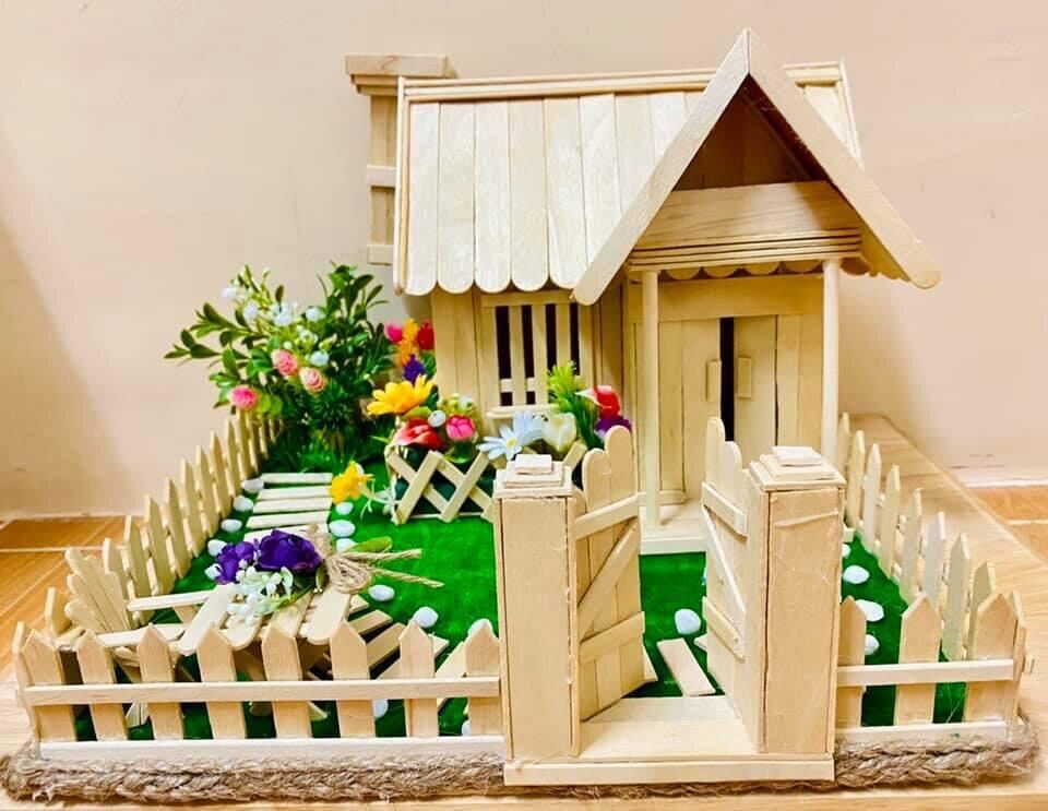 Nhà bằng que kem gỗ Nến Thơm Bằng Gỗ Cho Không Gian Hương Liệu Thảo Mộc Tự  Nhiên - Lazada | Lazada.vn