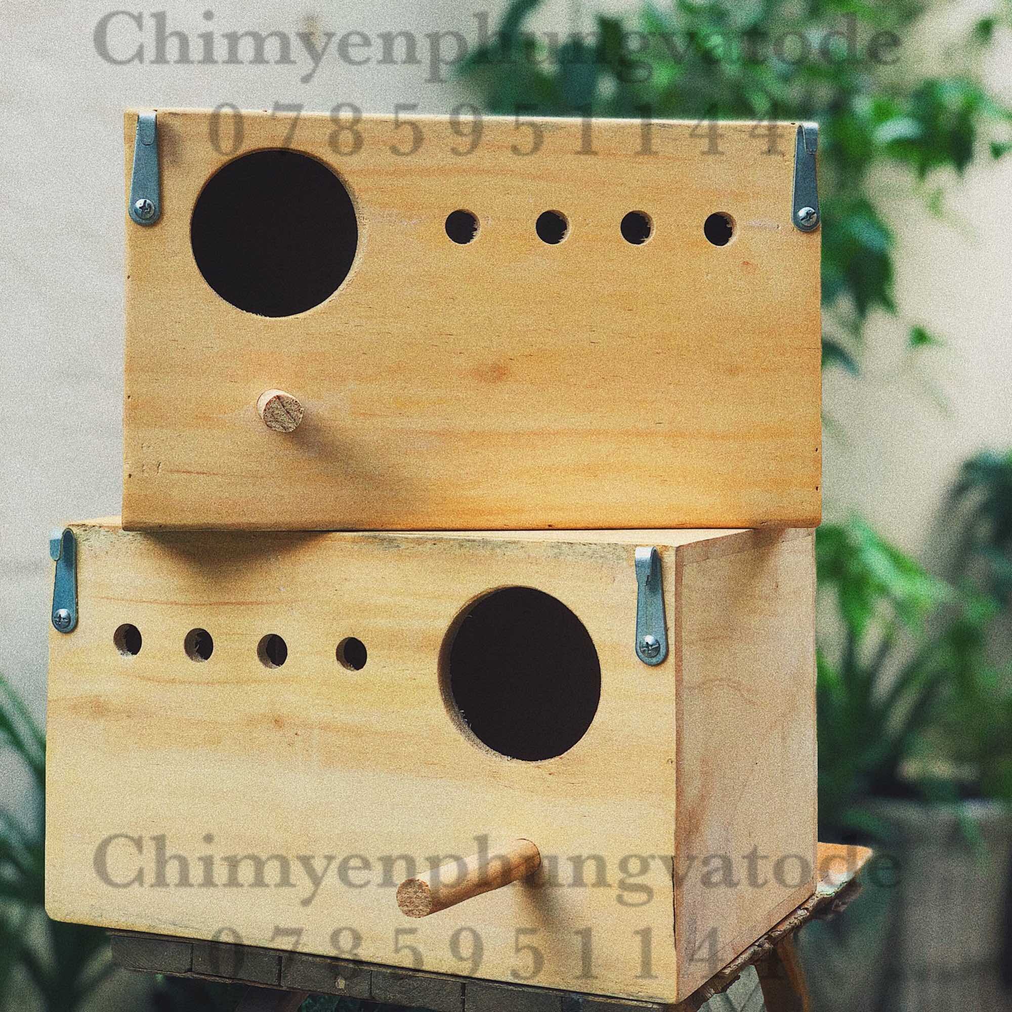Tổ đẻ Vẹt mã lai, yến phụng EU, greencheek, chất liệu gỗ thông nhập.