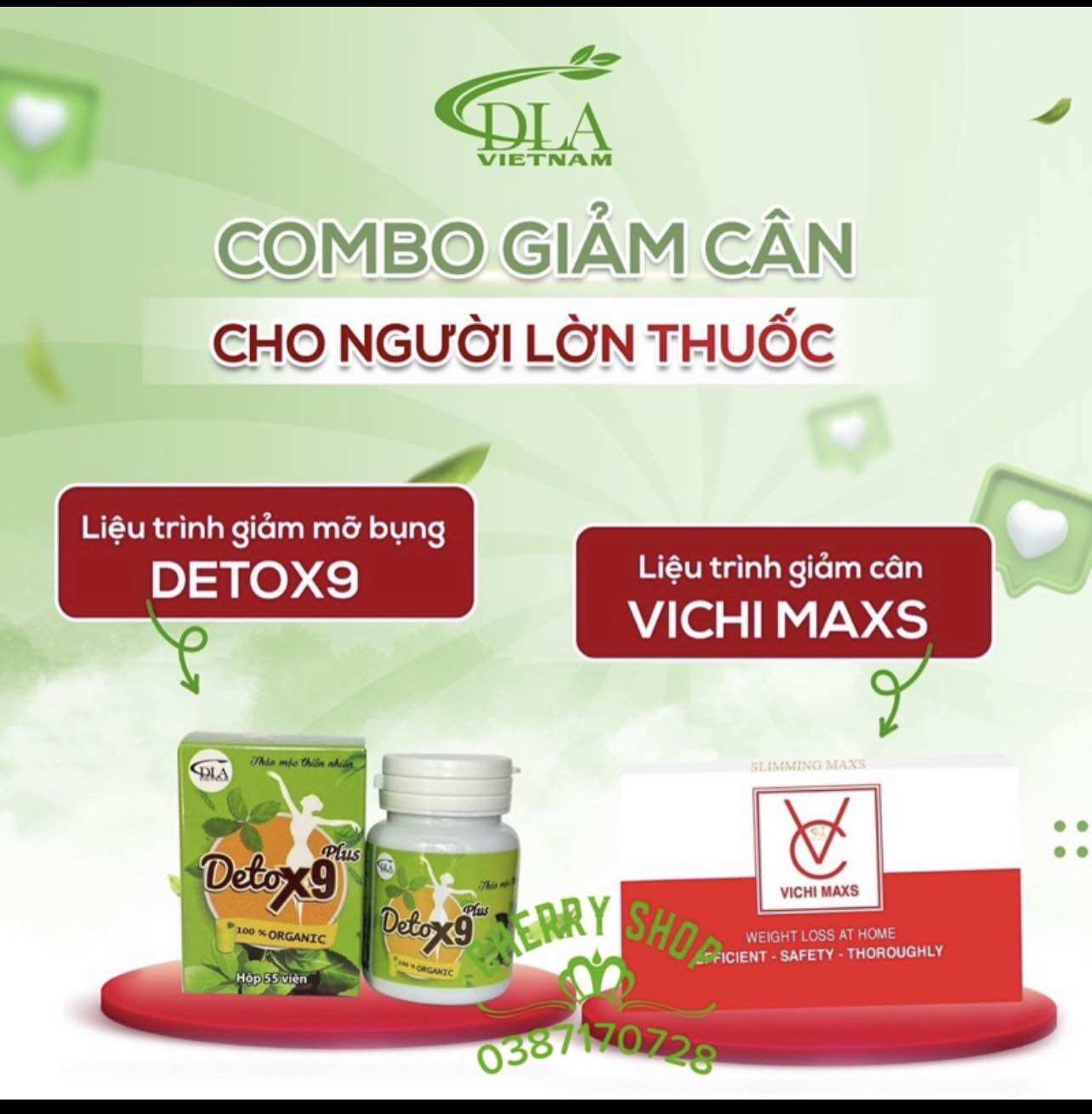 VICHI MAXS & DETOX9 PLUS combo giảm cân cho cơ địa lờn