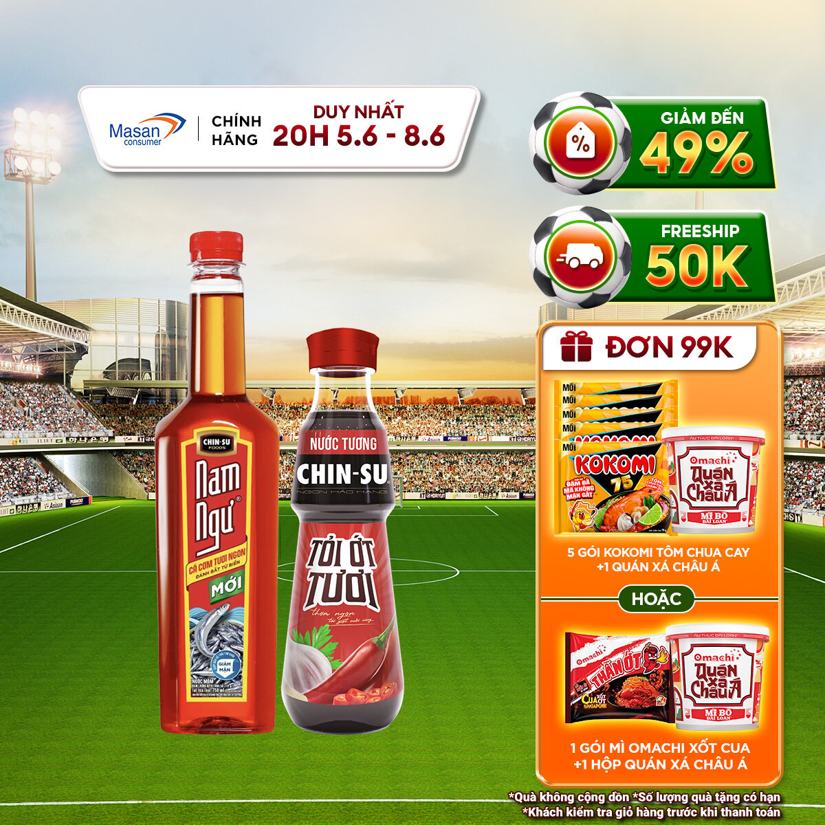 Combo 1 Nước Mắm Nam Ngư Chai 750ml và 1 Nước Tương CHIN-SU Tỏi Ớt Chai 330ml