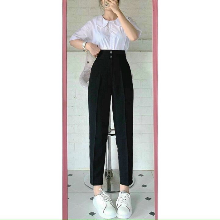 Quần tây cạp cao 2 nút