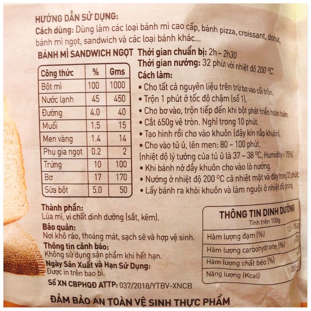 Bột mì làm bánh mì xe đạp số 13