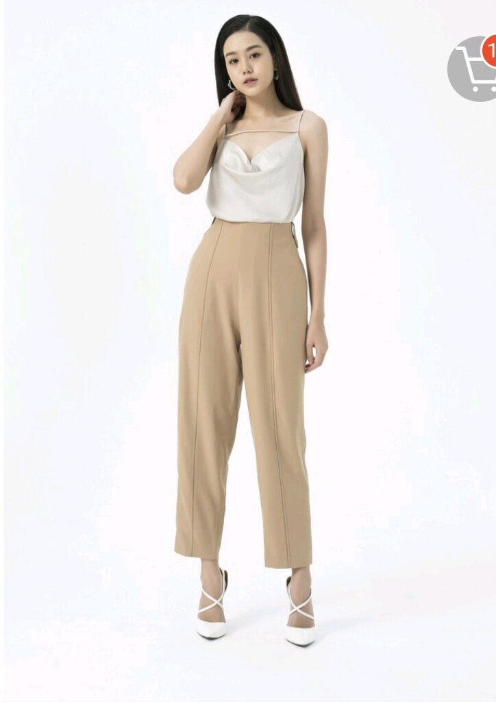 Quần baggy ivy moda màu nâu be 21m4513- size xl