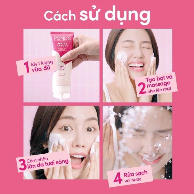 Sữa rửa mặt POND’S WHITE BEAUTY hồng