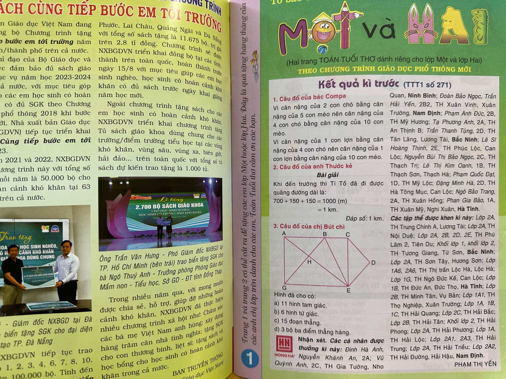 Toán tuổi thơ 1 - tháng 9 năm 2023 ( Dành cho cấp Tiểu học)