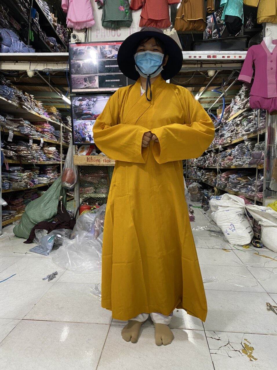 Áo trường sam 7 vạt.áo đi đường quý thầy vải đài Loan