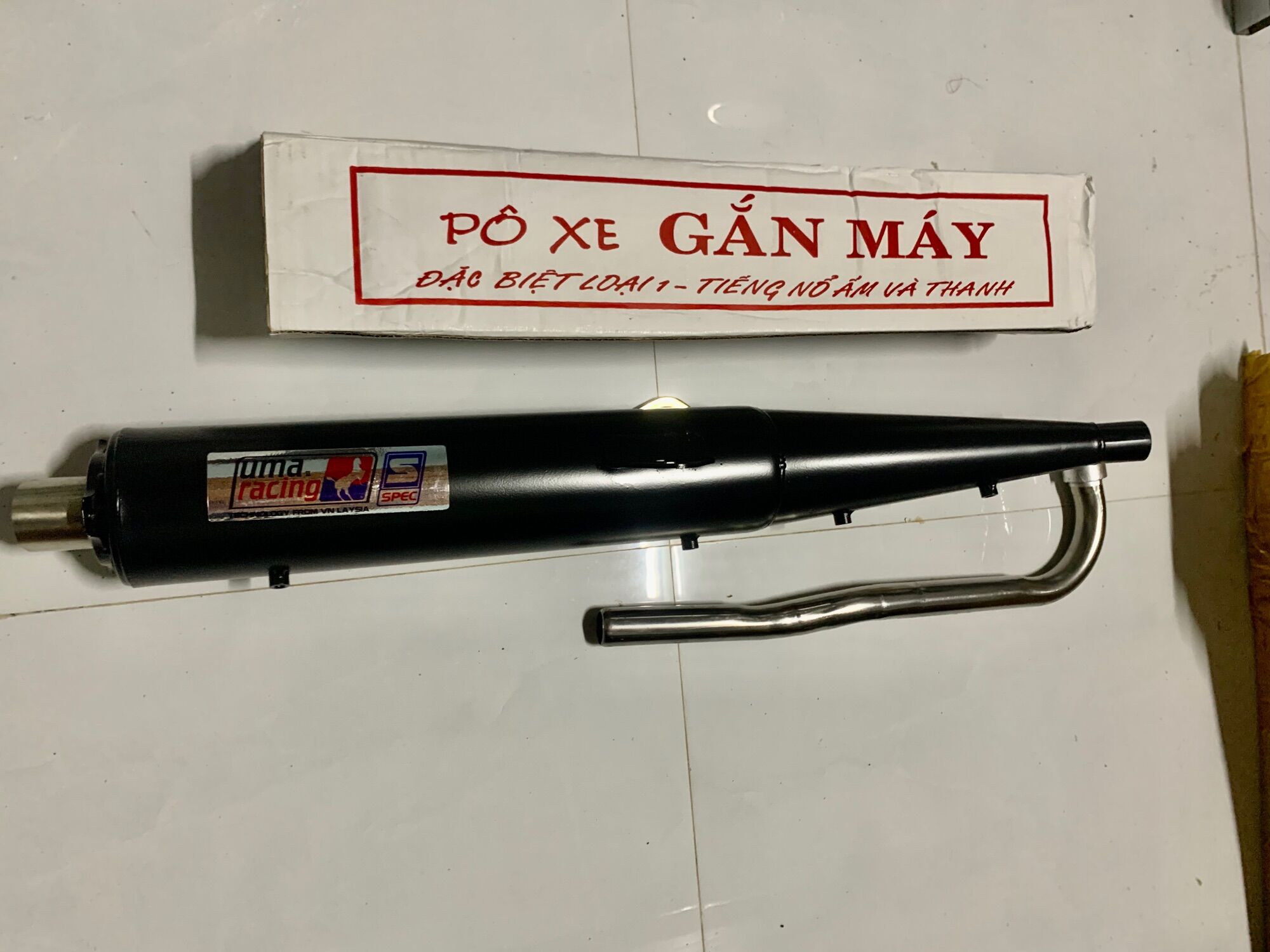 Pô uma v4 luôn CỔ gắn xe sirius xăng cơ