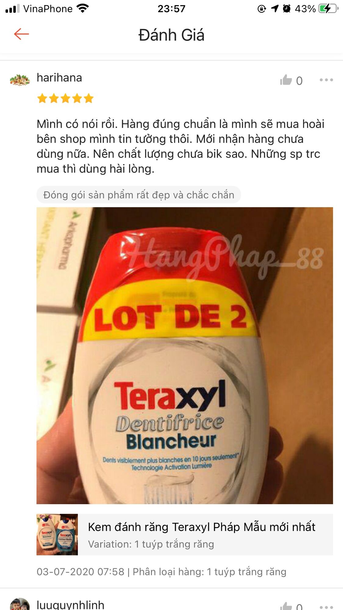 Kem đánh răng Teraxyl Pháp mẫu mới