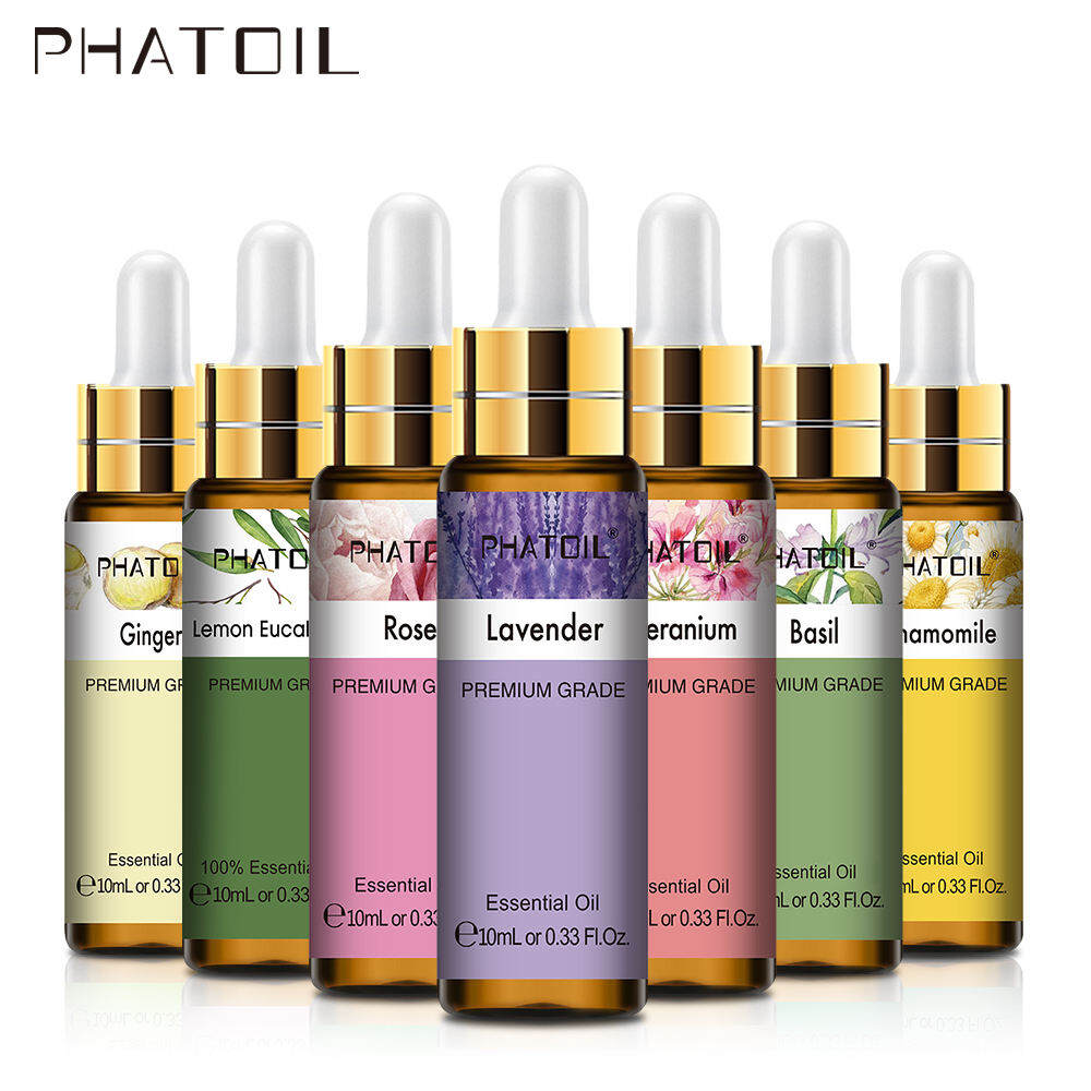 PHATOIL 10ml Bộ Tinh Dầu Thiên Nhiên Nguyên Chất - Hoa Oải Hương Hoa Nhài Vani Chanh Bạch Đàn Cho Máy Khuếch Tán Xà Phòng Làm Nến Hương Liệu