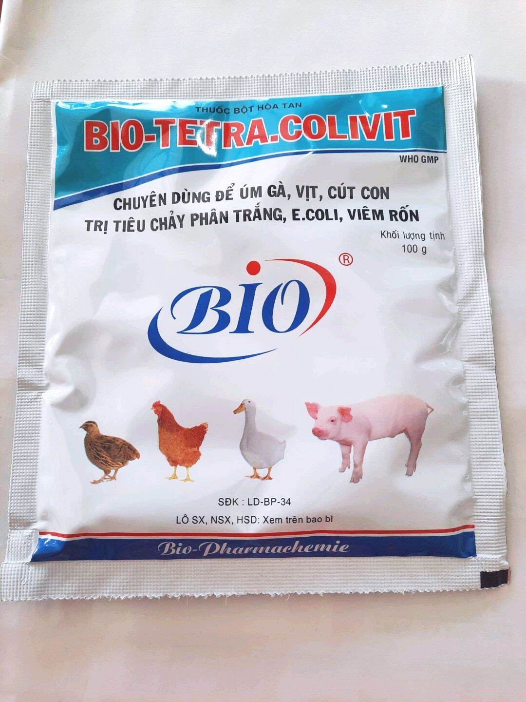 Bio-tetra_colivit 100g úm gà, vịt, cút con