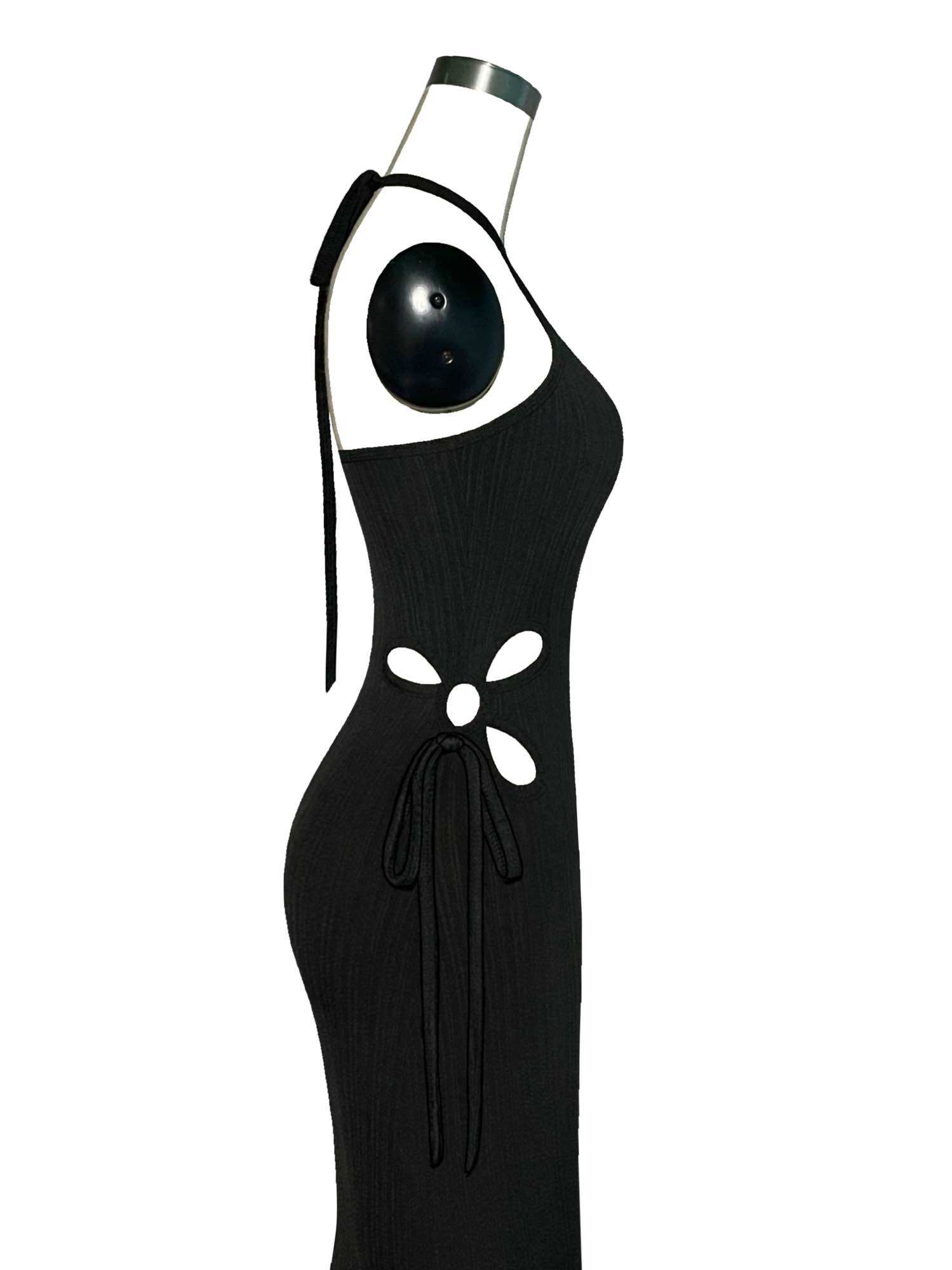 Đầm body midi cổ yếm Cutout D-1079