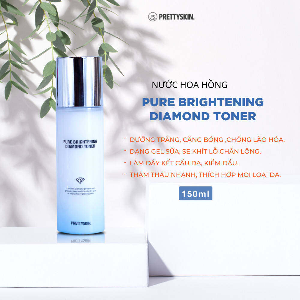Toner dưỡng trắng cấp ẩm kim cương Prettyskin