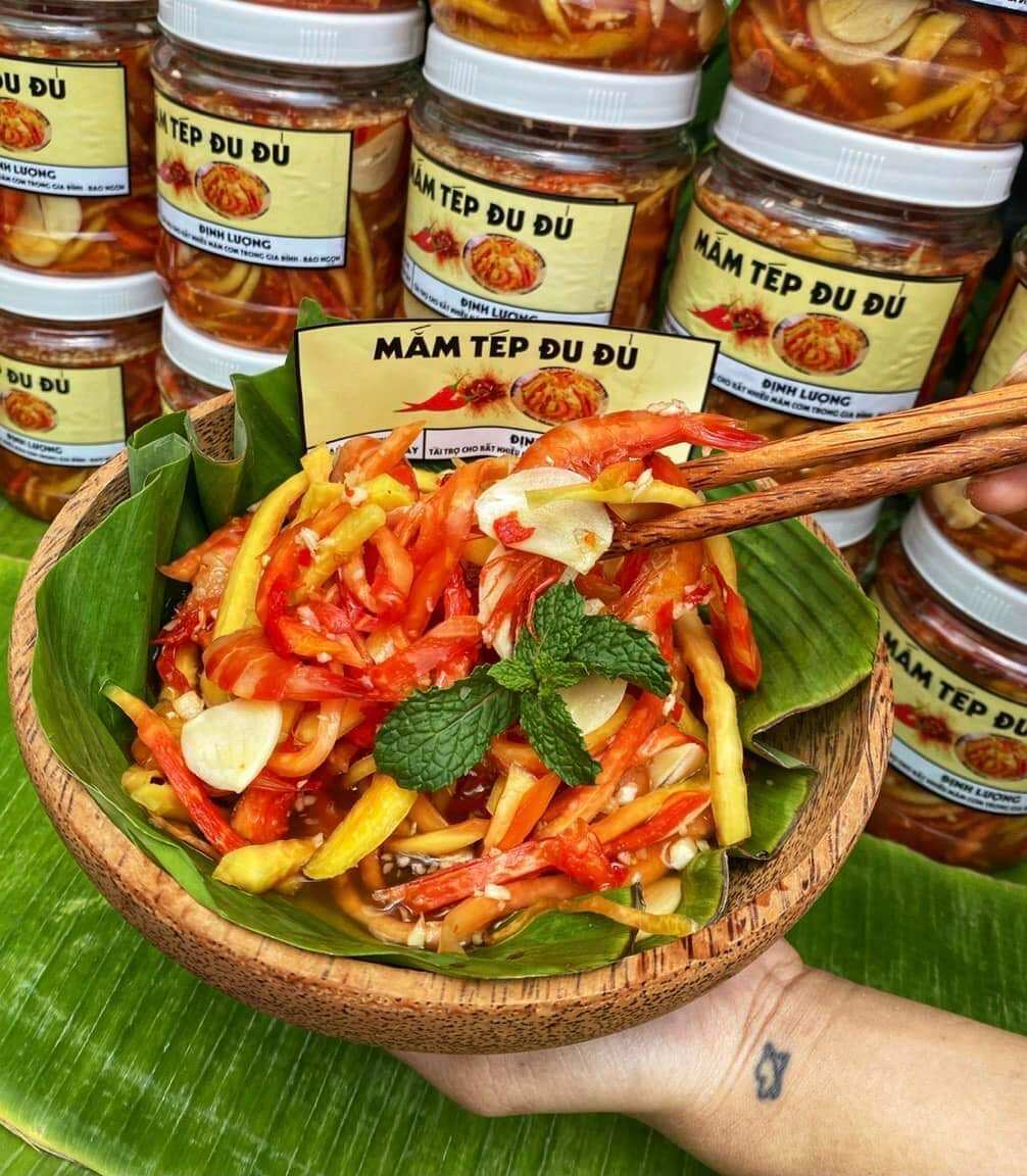 Mắm tép trộn đu đủ Miền Tây nhà làm 1kg (Mắm tôm chua đu đủ)