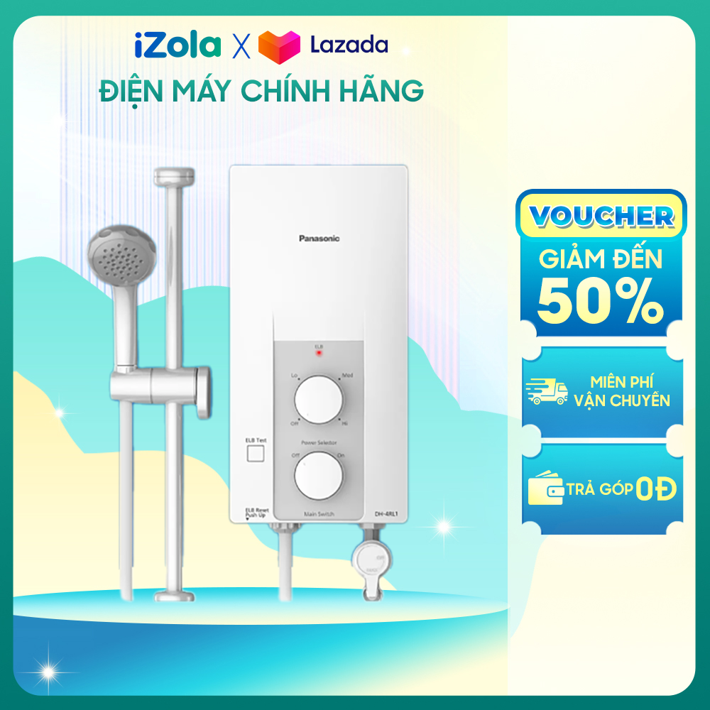 Máy nước nóng trực tiếp panasonic 4500w dh-4rl1vw - 9 tính năng an toàn điện - điều chỉnh nhiệt độ 3 mức - công suất 4500w