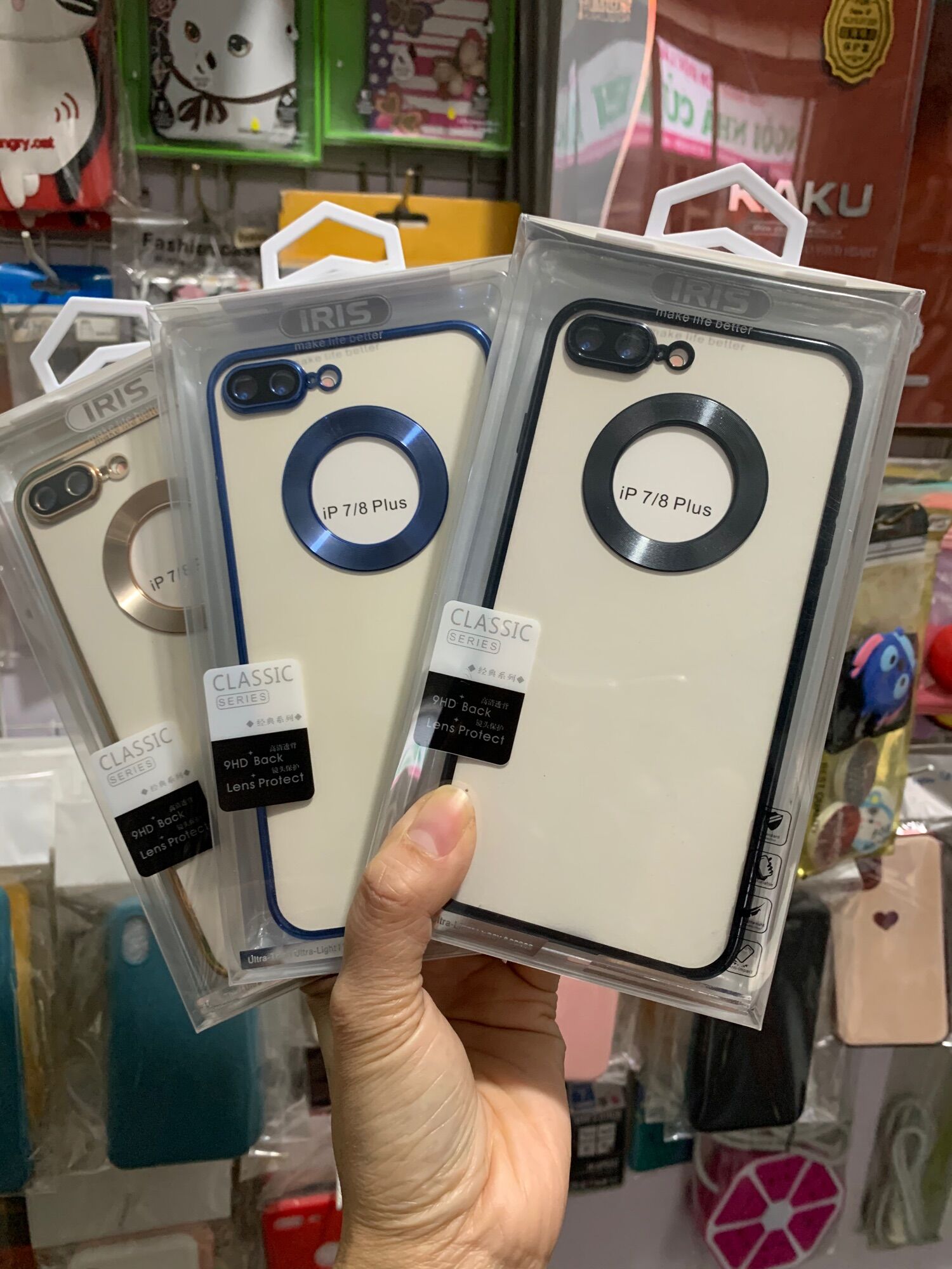 Ốp iphone 7plus , 8plus , 7 plus , 8 plus hở táo , mạ mầu siêu đẹp hãng Iris xịn