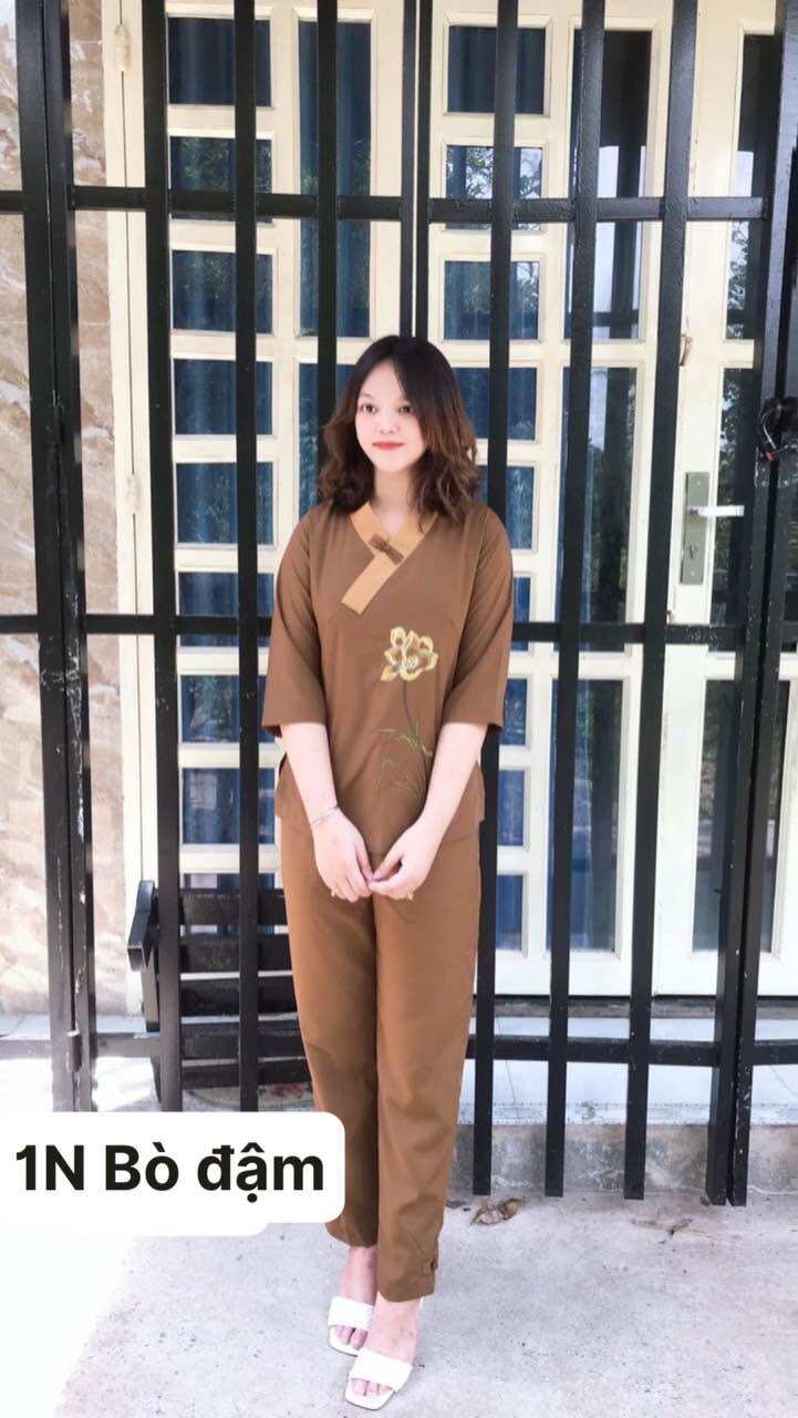 Đồ Lam Đi Chùa _ Mẫu một nút kate