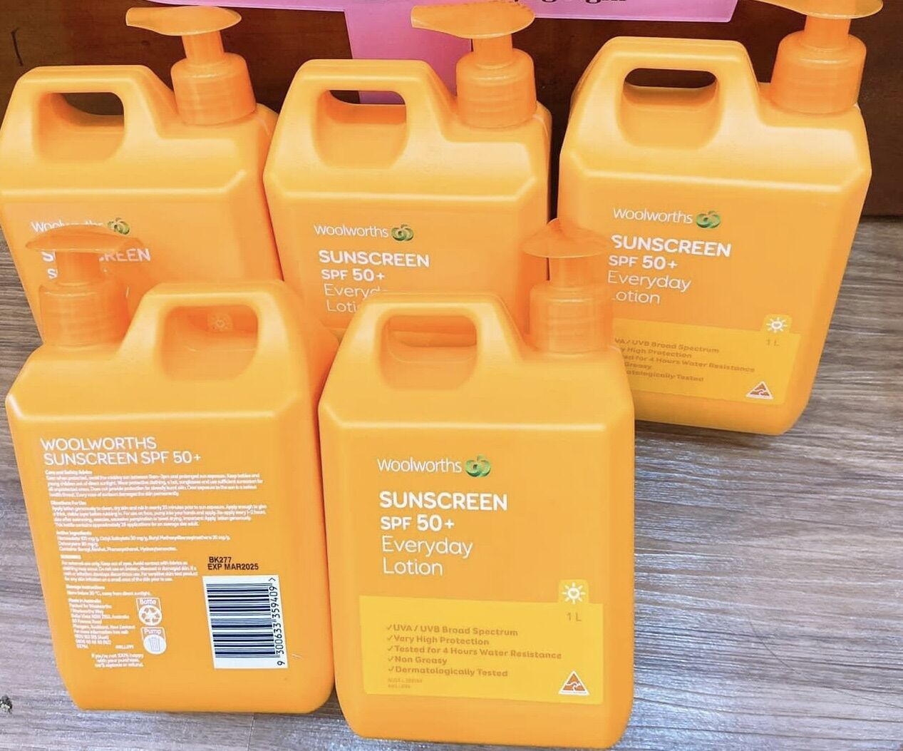 Kem chống nắng toàn thân WOolworths 1lít Úc