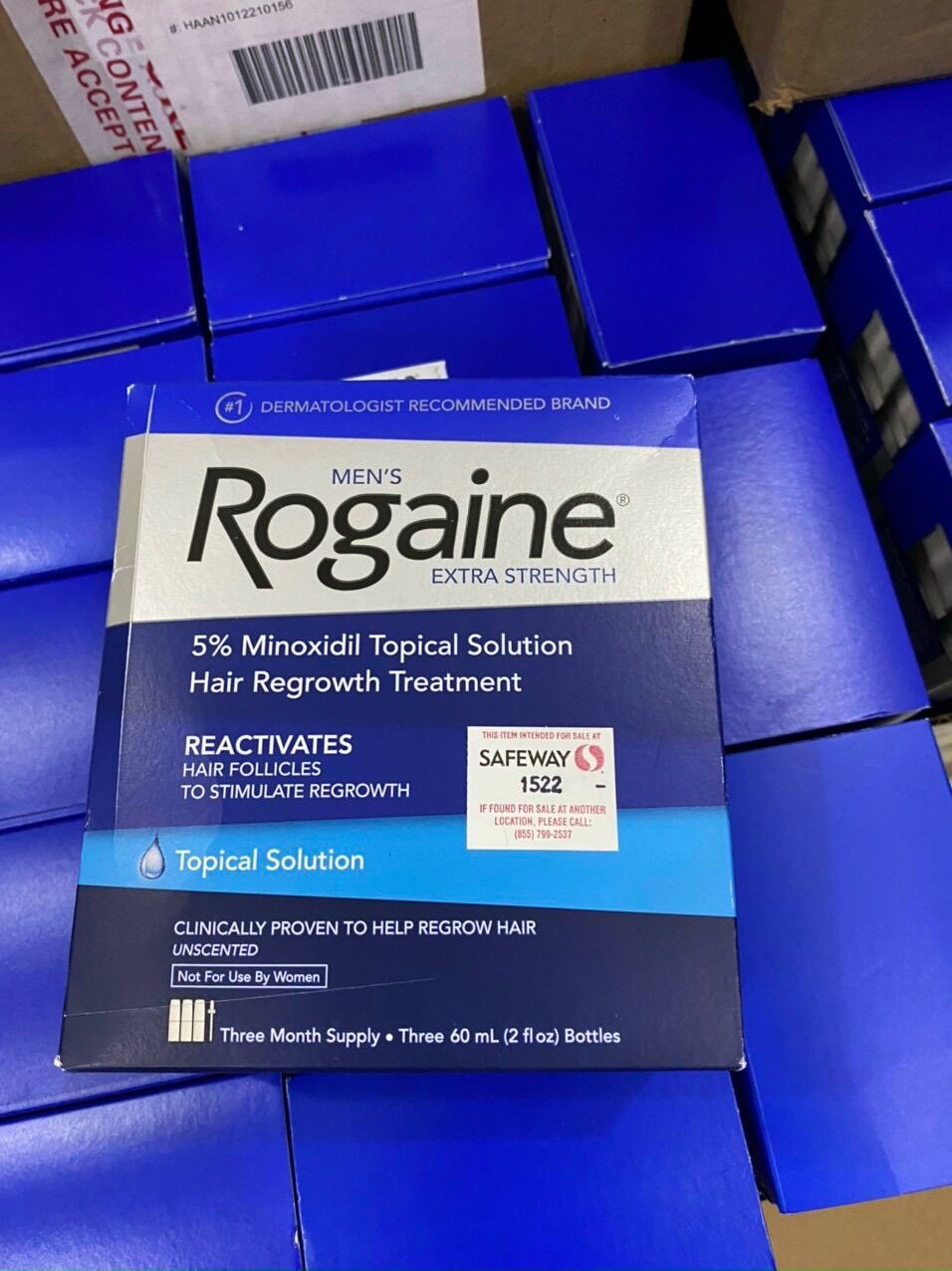 Gel mọc tóc Nam Men’s Rogaine 5% Minoxidil Extra Strength hộp 3 chai của Mỹ