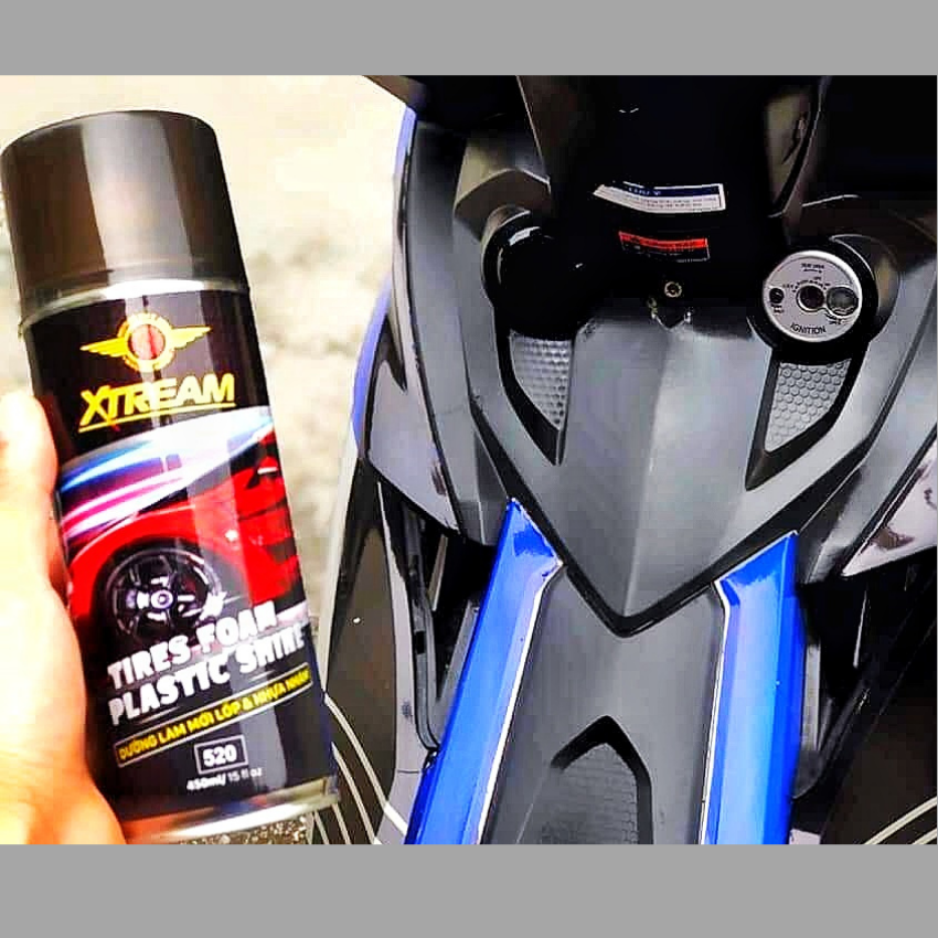 Chai xịt phục hồi nhựa nhám và dưỡng mới lốp XTREAM 450ml .