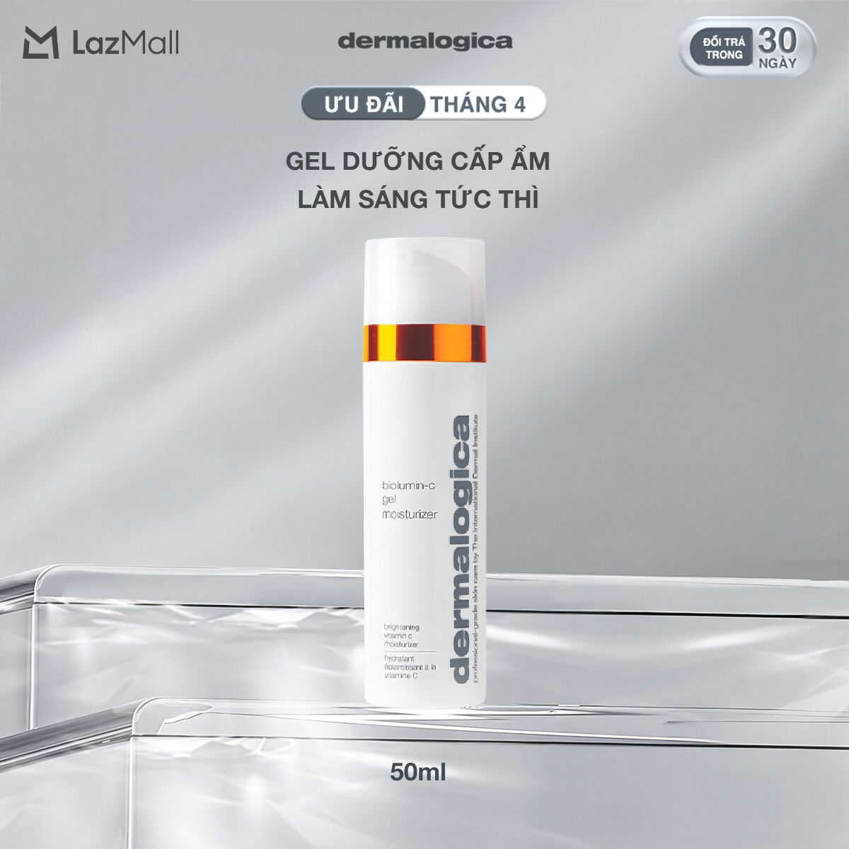 Mới! Kem dưỡng ẩm Dermalogica Biolumin-C Gel Moisturizer dạng gel cho da ẩm mượt, sáng rạng ngời