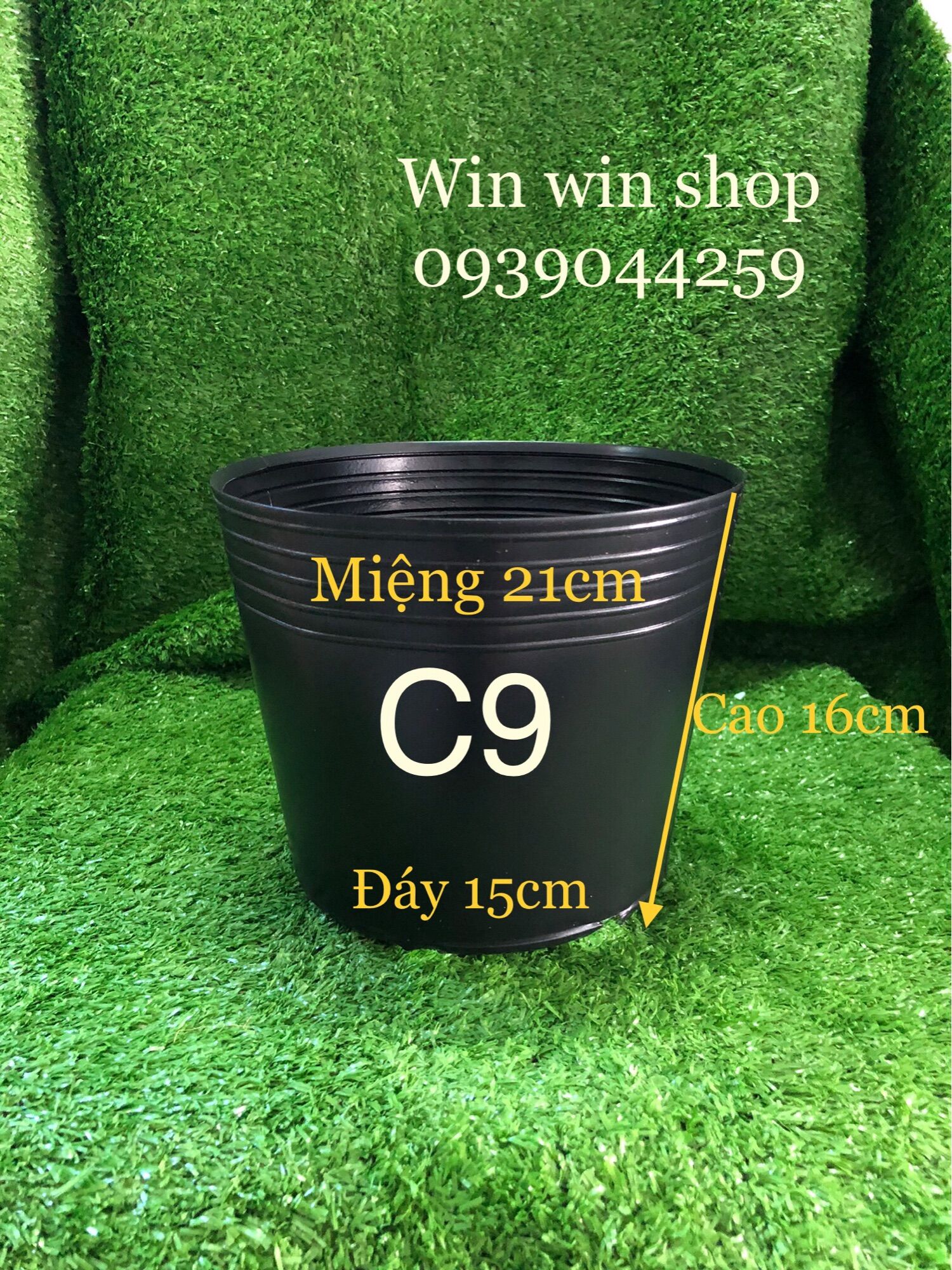 50 chậu nhựa trồng cây C9, combo 50 cái chậu nhựa C9