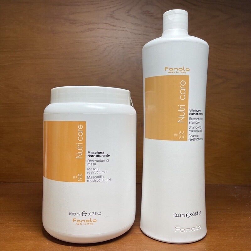 [HCM]Combo Gội và hấp phục hồi tóc hư tổn Fanola Nuti Care 1000ml 1500ml