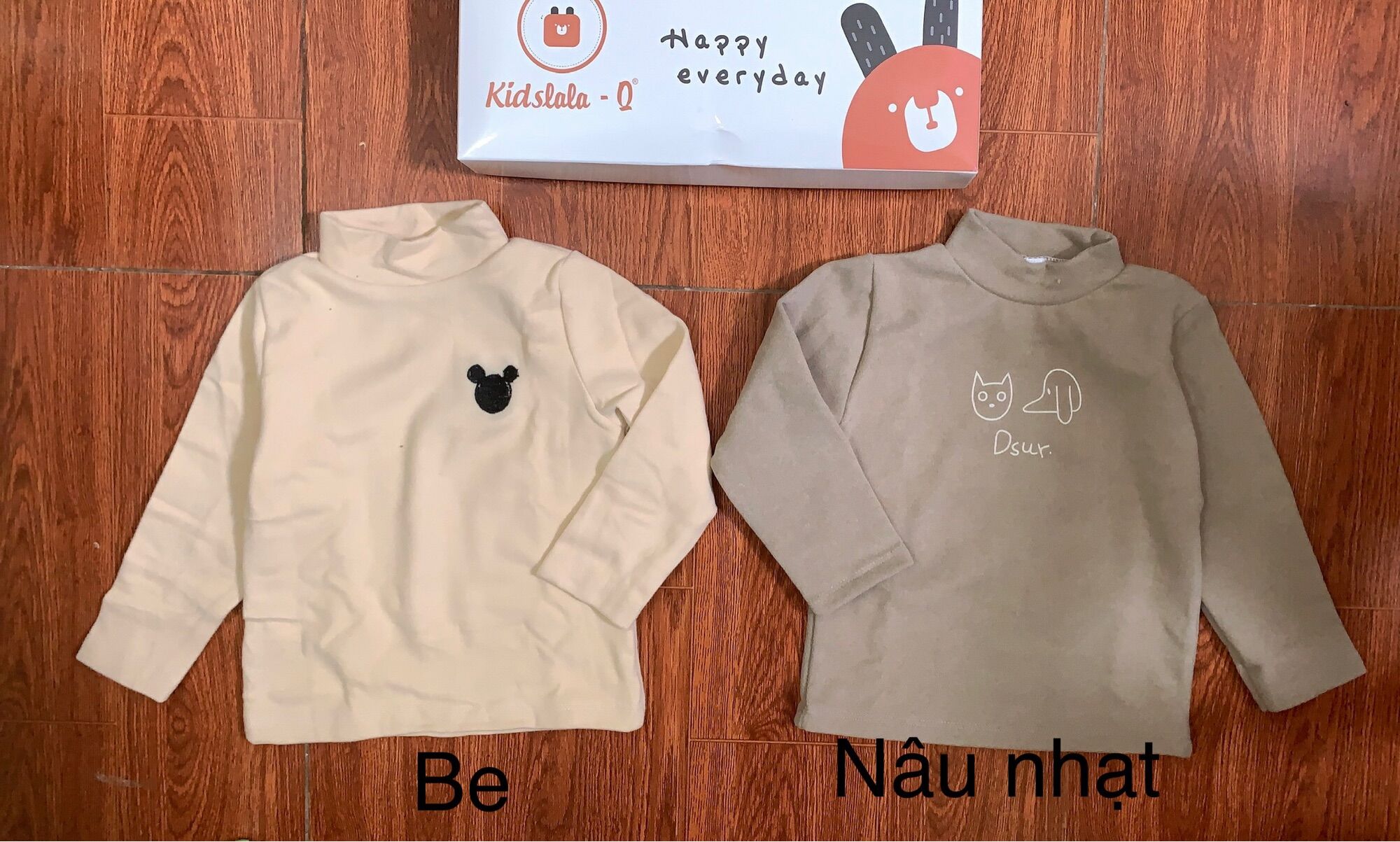 Áo nhiệt nỉ lông cổ cao 3 phân cho bé
