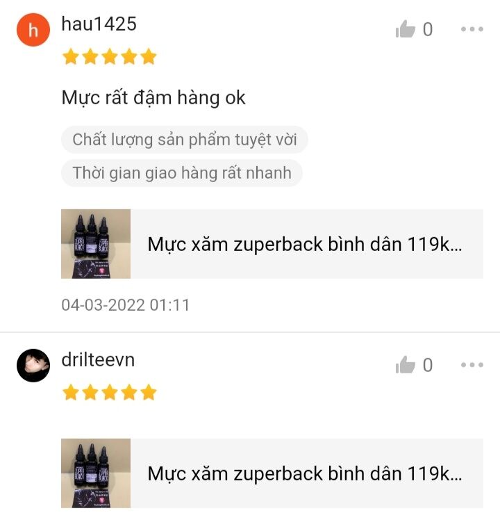 Mực xăm Zuper Black 30ml