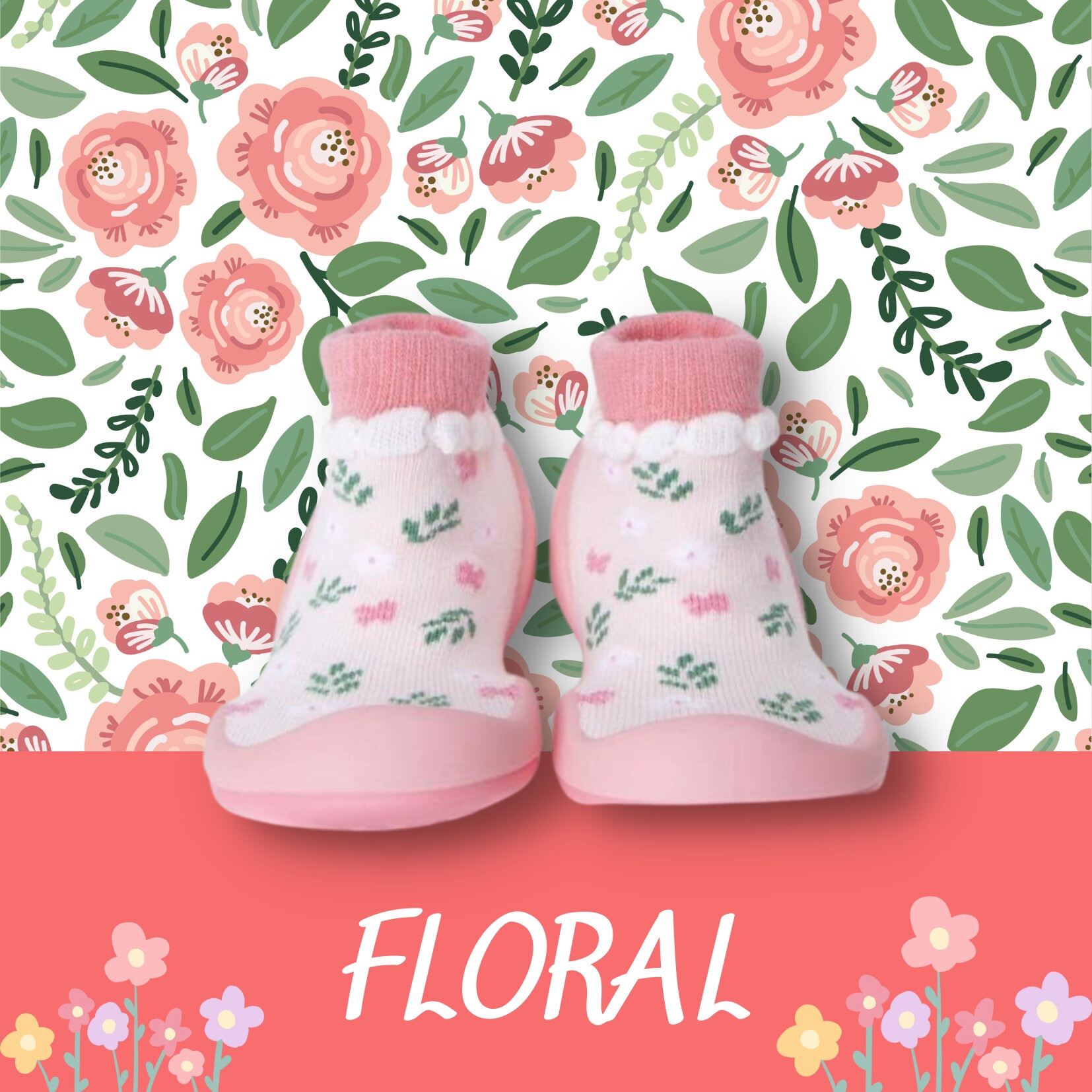 Chính hãng giày tập đi cho bé Ggomoosin hàn quốc - Bông hoa