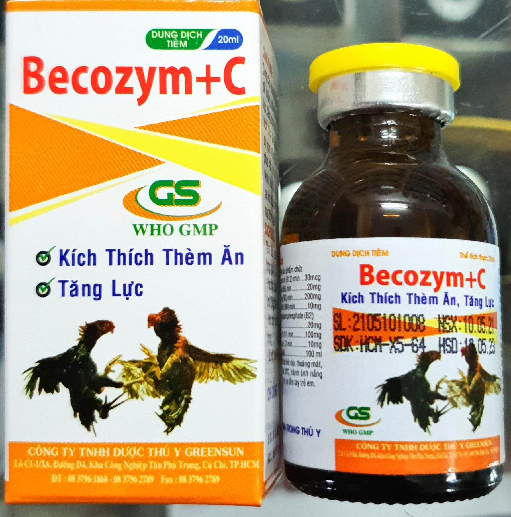 Becozym + C (20ml - Sản phẩm dành riêng cho gà đá) - Vitamin tổng hợp, tăng lực, tăng bo, bổ máu, kích thích thèm ăn