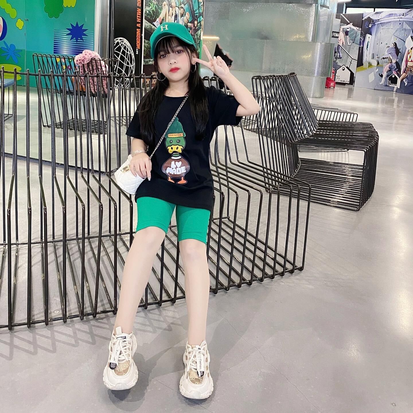 Bộ cotton vịt bé gái 13-43kg