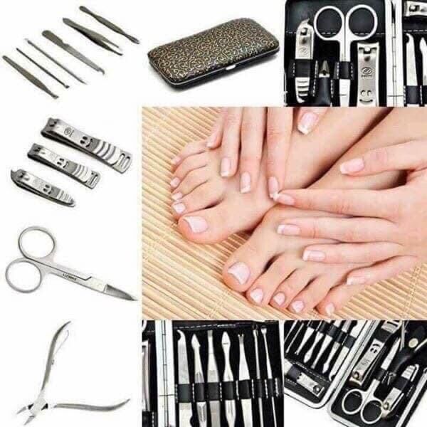 Bộ Kiềm Cắt Móng 12 Món Kèm Ví Da