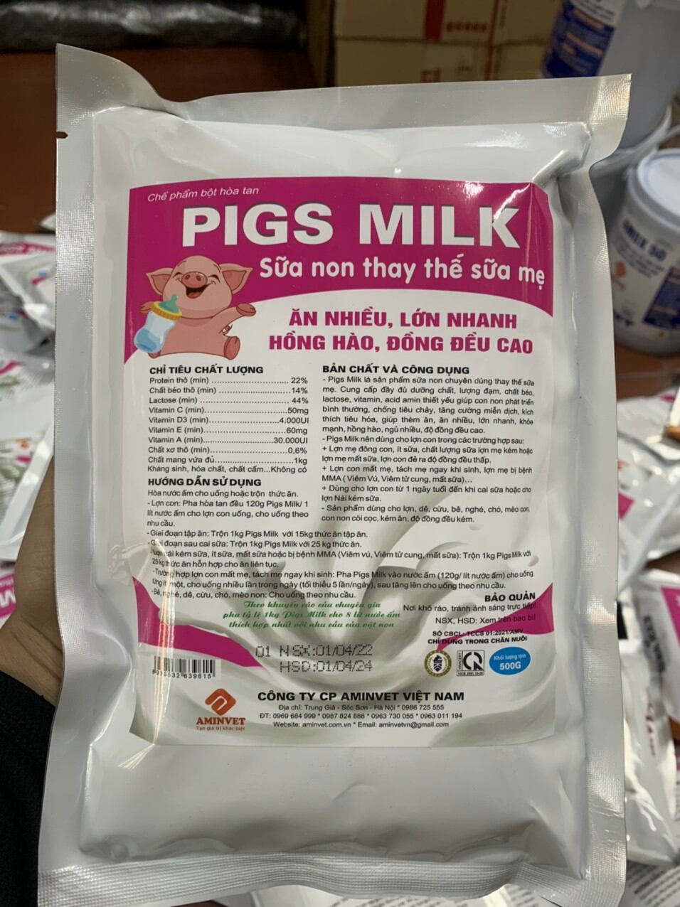 Sữa non thay thế sữa mẹ 1kg dành cho thú non lợn, chó mèo, dê cừu