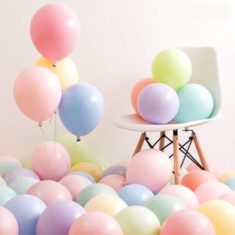 [kèm bơm+ keo] set bóng tone pastel trang trí sinh nhật