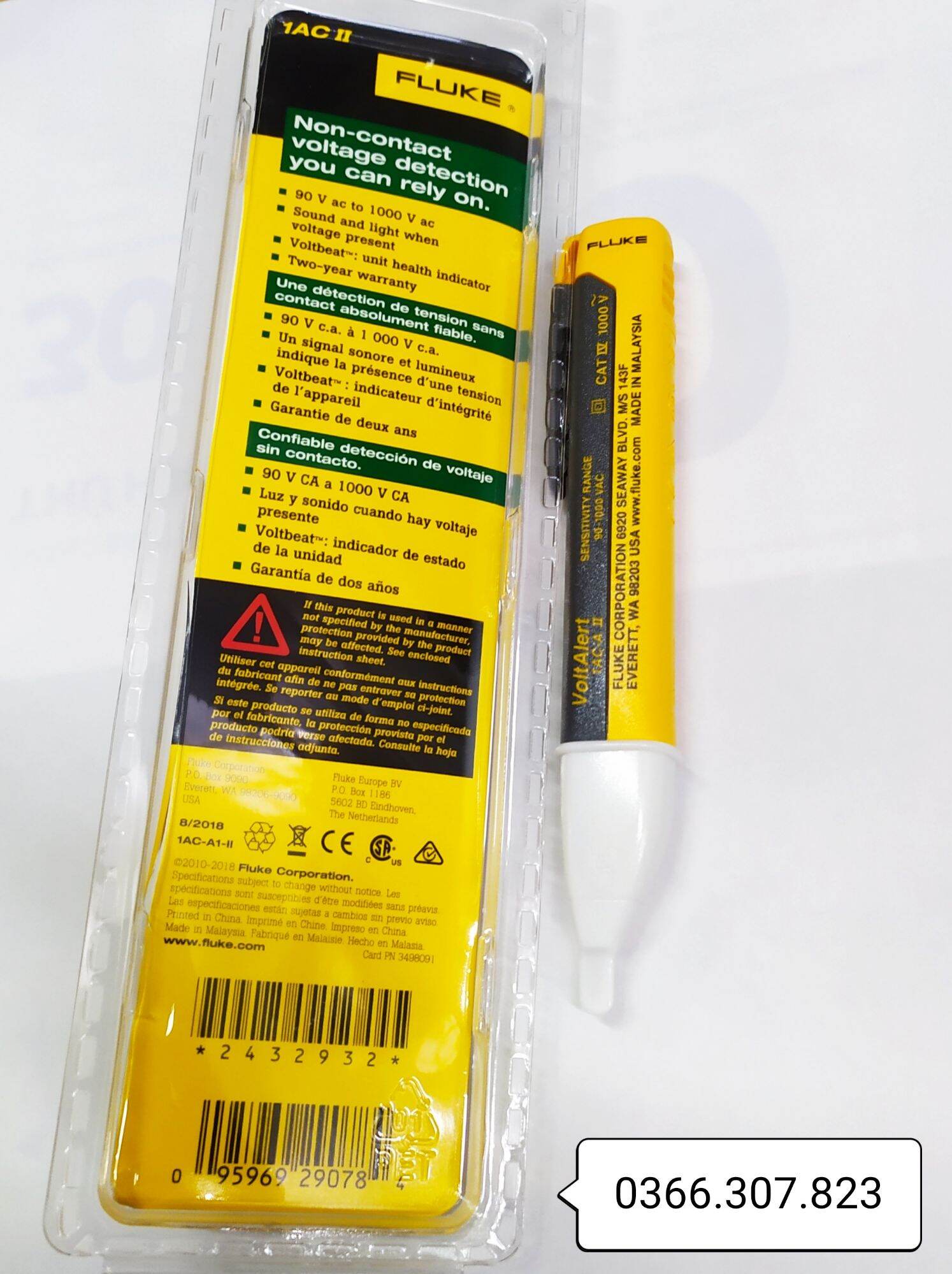 [HCM]Bút thử điện không tiếp xúc Fluke 1AC-II (90 V AC to 1000 V AC)