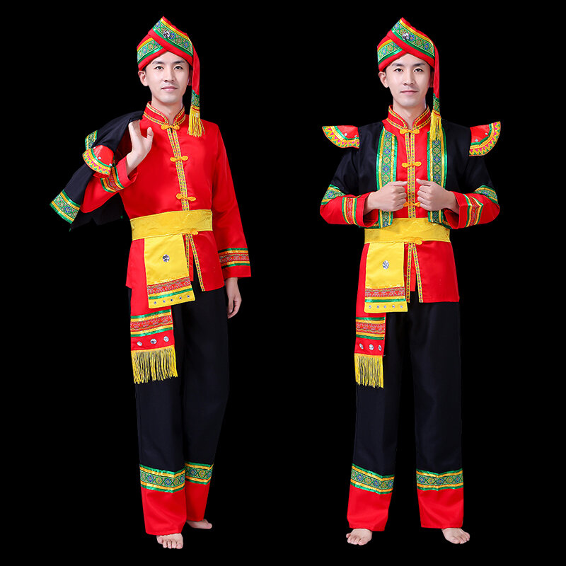 Trang Phục Dân Tộc CHOANG Quảng Tây Trang Phục Biểu Diễn Dân Tộc Di Dân Tộc Miêu Dân Tộc Thiểu Số Dân Tộc Vân Nam Phong Cách Dân Tộc Nam Quần Áo Biểu Diễn Sợi Hồ Lô